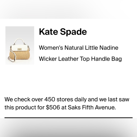 Kate Spade Tan and Cream Satchel with Woven Wicker Design - Picture 7 of 17